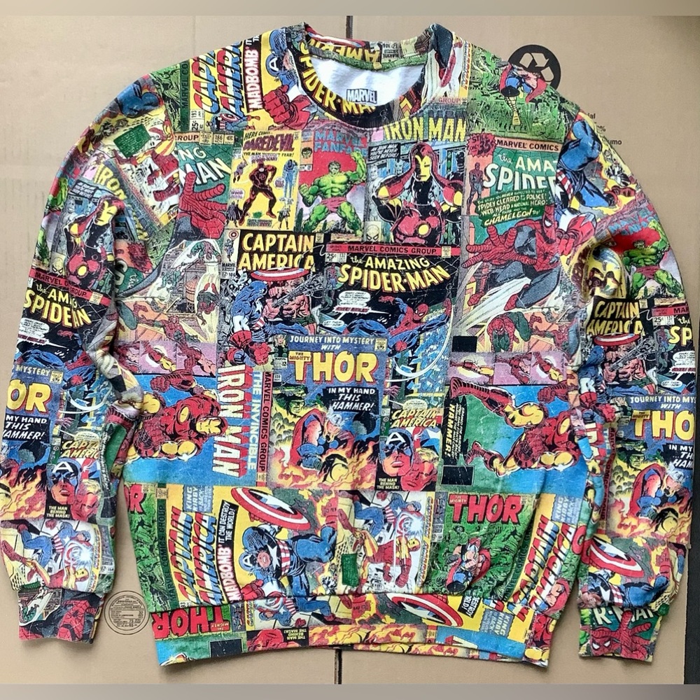 ELEVENPARIS x Marvel Mens Sz L Crewneck Cotton sweatshirt